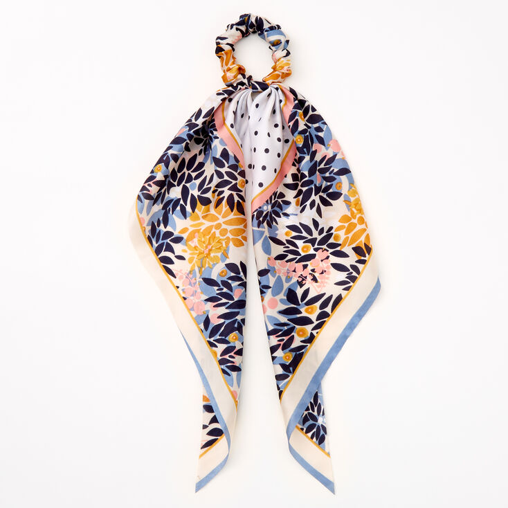 Silk polkadot Scrunchie with scarf